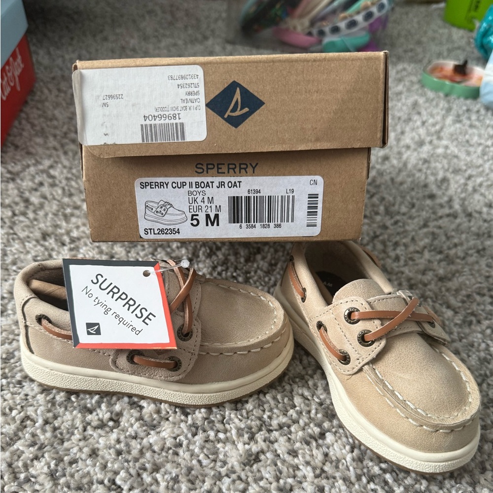 Sperry Kids Dress Shoes - Beige and Brown